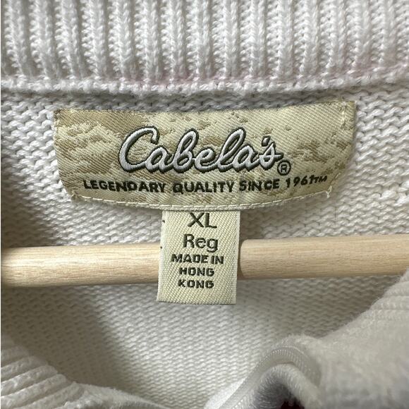 Cabela’s Vintage 90's Women's Lighthouse 1/2 Zip Embossed Sweater Cotton Size XL - Picture 6 of 11